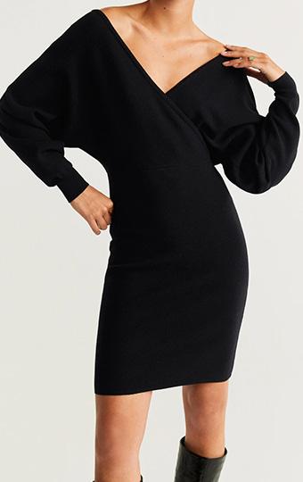 Black off shoulder Dress-M2