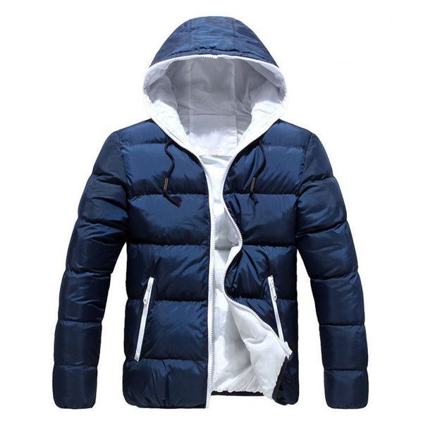 Men Winter Hooded Jacket Long Sleeve Thicken Puffer Padded Coat Warm Ultralight