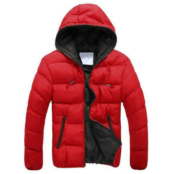 Men Winter Hooded Jacket Long Sleeve Thicken Puffer Padded Coat Warm Ultralight